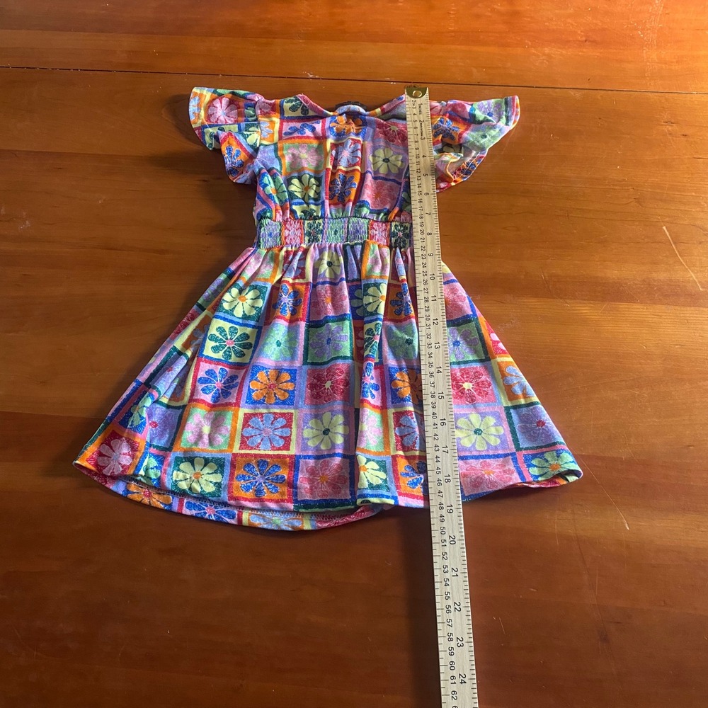 Picapino Floral Patchwork Dress Toddler Multicolor Excellent Flutter SIZE 2T - Picture 5 of 6